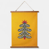 Frohe und helle Weihnachtsbaume Wandteppich Mit Holzrahmen (Vorderseite)