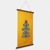 Frohe und helle Weihnachtsbaume Wandteppich Mit Holzrahmen (Gewinkelt)