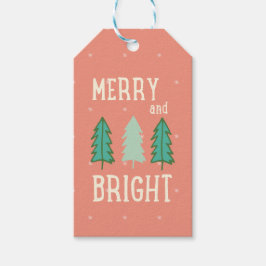 Frohe und helle Weihnachtsbaumen - Geschenkmarke Geschenkanhänger