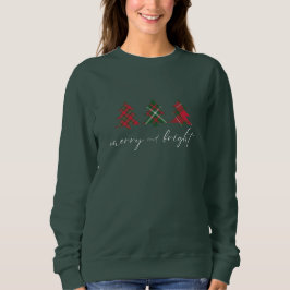 Frohe und helle Weihnachtsbaumen grün Sweatshirt