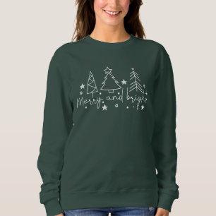 Frohe und helle Weihnachtsbaumen Sweatshirt
