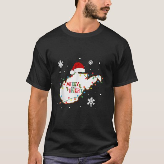 Frohe und helle Weihnachtsbeleuchtung Weihnachten T-Shirt (Vorderseite)