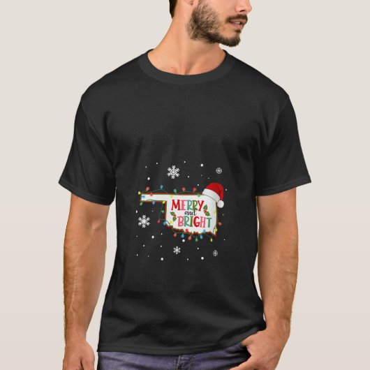 Frohe und helle Weihnachtsbeleuchtung Xmas Oklahom T-Shirt (Vorderseite)