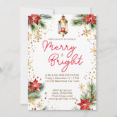 Frohe und helle Weihnachtsessen Party Laterne Einladung (Vorderseite)