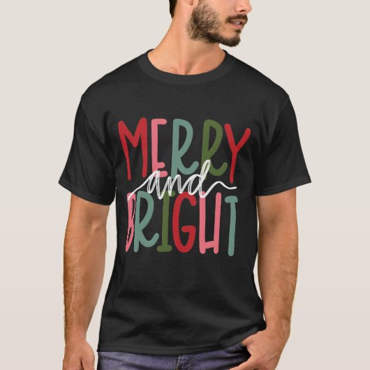 Frohe und helle Weihnachtsfamilien Weihnachten Wei T-Shirt (Vorderseite)