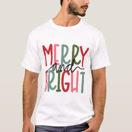 Frohe und helle Weihnachtsfamilien Weihnachten Wei T-Shirt