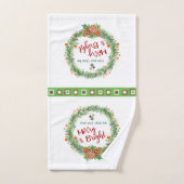 Frohe und helle Weihnachtsfeier Badhandtuch Set (Handtuch)