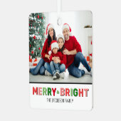 Frohe und helle Weihnachtsfeier Foto Ornament Aus Metall (Vorderseite links)