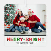 Frohe und helle Weihnachtsfeier Foto Ornament Aus Metall (Rückseite)