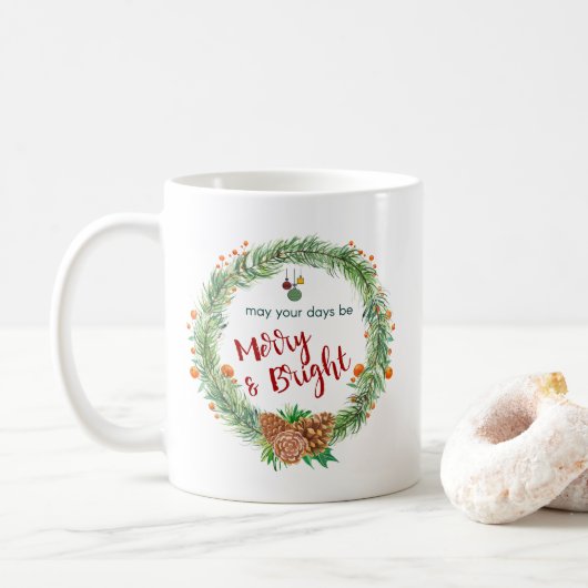 Frohe und helle Weihnachtsfeier Kaffeetasse (Mit Donut)
