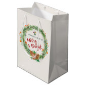 Frohe und helle Weihnachtsfeier Mittlere Geschenktüte (Vorderseite Schrägansicht)