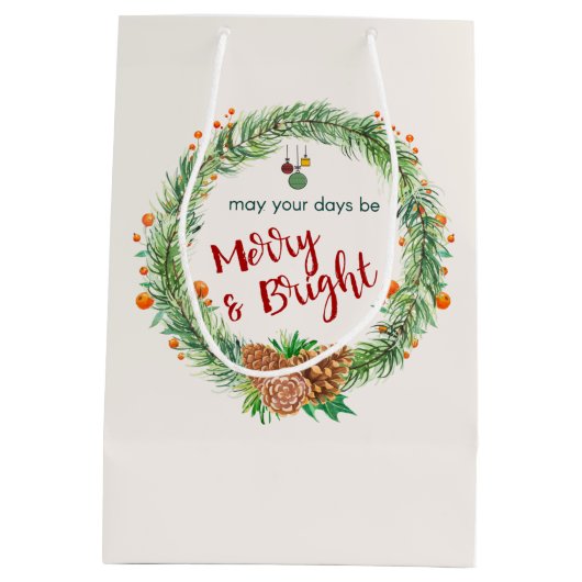 Frohe und helle Weihnachtsfeier Mittlere Geschenktüte (Rückseite)