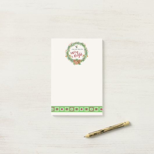 Frohe und helle Weihnachtsfeier Post-it Klebezettel (Auf Schreibtisch)