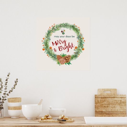 Frohe und helle Weihnachtsfeier Poster (Küche)