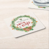 Frohe und helle Weihnachtsfeier Rechteckiger Pappuntersetzer (angewinkelt)