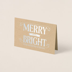 Frohe und helle Weihnachtsfeiertag kühl Silver Folienkarte