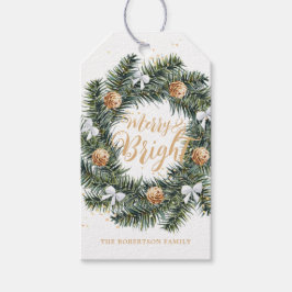 Frohe und helle Weihnachtsfeiertage Geschenkmarke Geschenkanhänger