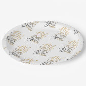 Frohe und helle Weihnachtsfeiertage Gold Script Pappteller (Schrägansicht)