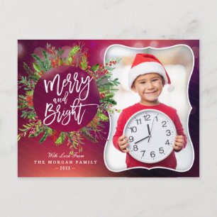 Frohe und helle Weihnachtsfeiertage Gruß Foto Feiertagspostkarte