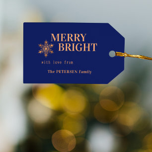 Frohe und helle Weihnachtsfeiertage in Gold Geschenkanhänger