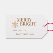 Frohe und helle Weihnachtsfeiertage in Gold Geschenkanhänger (Vorderseite (Horizontal))