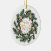 Frohe und helle Weihnachtsfeiertage Keramik Ornament (Rechts)