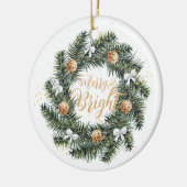 Frohe und helle Weihnachtsfeiertage Keramik Ornament (Links)
