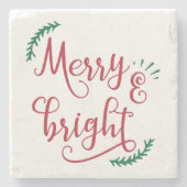 frohe und helle Weihnachtsfeiertage Steinuntersetzer (Vorderseite)