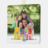 Frohe und helle Weihnachtsferien im Foto Keramikornament (Links)