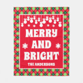 Frohe und helle Weihnachtsferien Raute Familienurl Fleecedecke (Vorderseite)