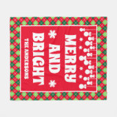Frohe und helle Weihnachtsferien Raute Familienurl Fleecedecke (Vorderseite (Horizontal))