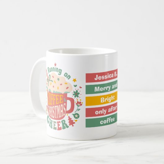 Frohe und helle Weihnachtskaffee Kaffeetasse (Vorderseite Links)