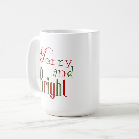 Frohe und helle Weihnachtskaffee-Tasse Kaffeetasse (Vorderseite Links)