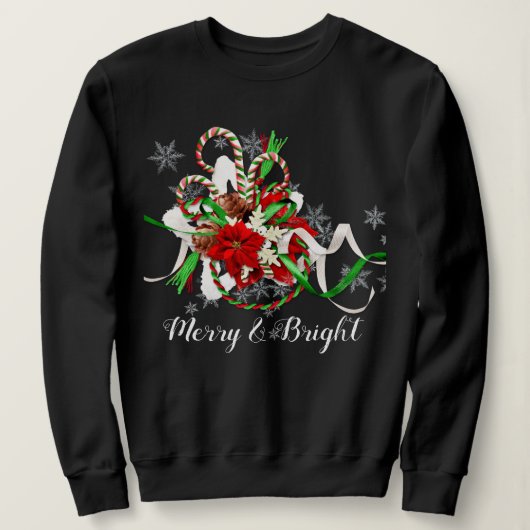 Frohe und helle Weihnachtskandinchen Sweatshirt (Design vorne)