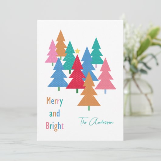 Frohe und helle Weihnachtskarte (Stehend Vorderseite)