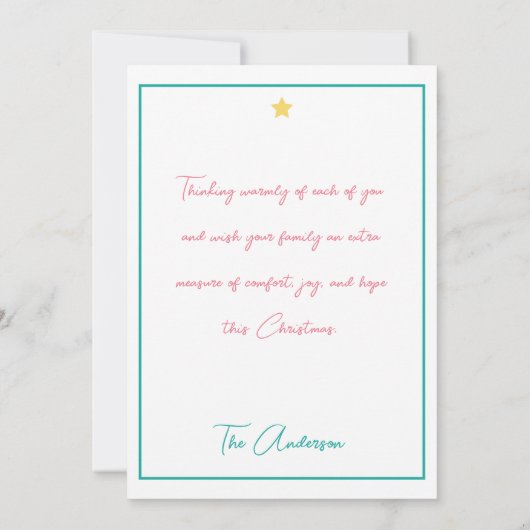 Frohe und helle Weihnachtskarte (Rückseite)