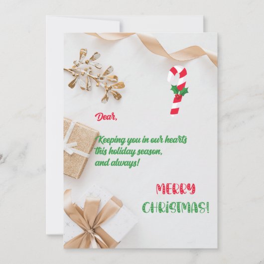 Frohe und helle Weihnachtskarte Dankeskarte (Vorderseite)