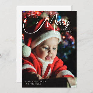 Frohe und helle Weihnachtskarte im vollen Foto Feiertagskarte