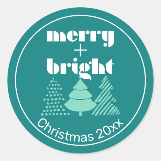 Frohe und helle Weihnachtskleber Runder Aufkleber (Vorderseite)