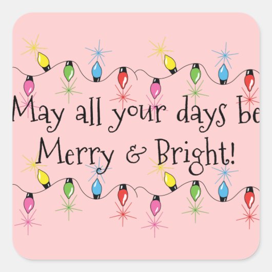 Frohe und helle Weihnachtsleuchten Aufkleber (Vorderseite)