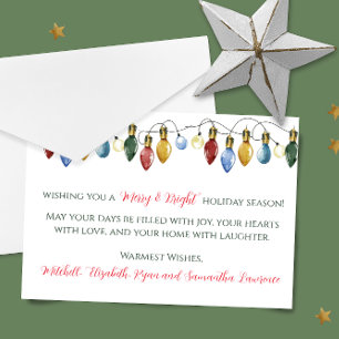 Frohe und helle Weihnachtsleuchten Weihnachtskarte Feiertagskarte