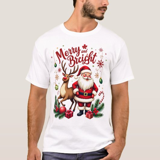 Frohe und helle Weihnachtsmagie T-Shirt (Vorderseite)