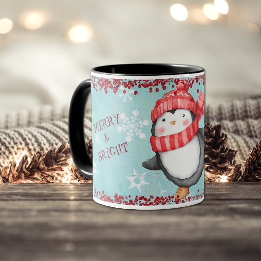 Frohe und helle Weihnachtspenguin Kinder Tasse