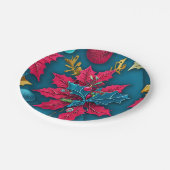 Frohe und helle Weihnachtsplatte Pappteller (Schrägansicht)