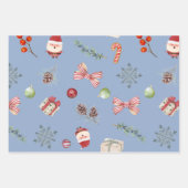 Frohe und helle Weihnachtsschmuck Geschenkpapier Set (Vorderseite 3)