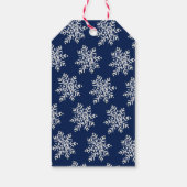 Frohe und helle Weihnachtsschneeflocke Custom Blue Geschenkanhänger (Rückseite)