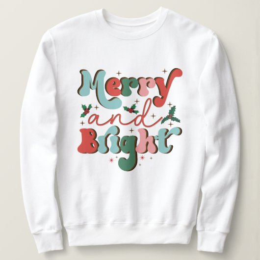 Frohe und helle, weiße Sweatshirt (Design vorne)