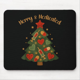 Frohe und Medikamentierte Rn-Nurse Weihnachtsbaum Mousepad