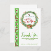 Frohe und schöne Weihnachtsfeier Vielen Dank Dankeskarte (Vorne/Hinten)