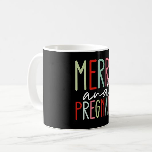 Frohe und schwangere Schwangerschaft Weihnachten M Kaffeetasse (Vorderseite Links)